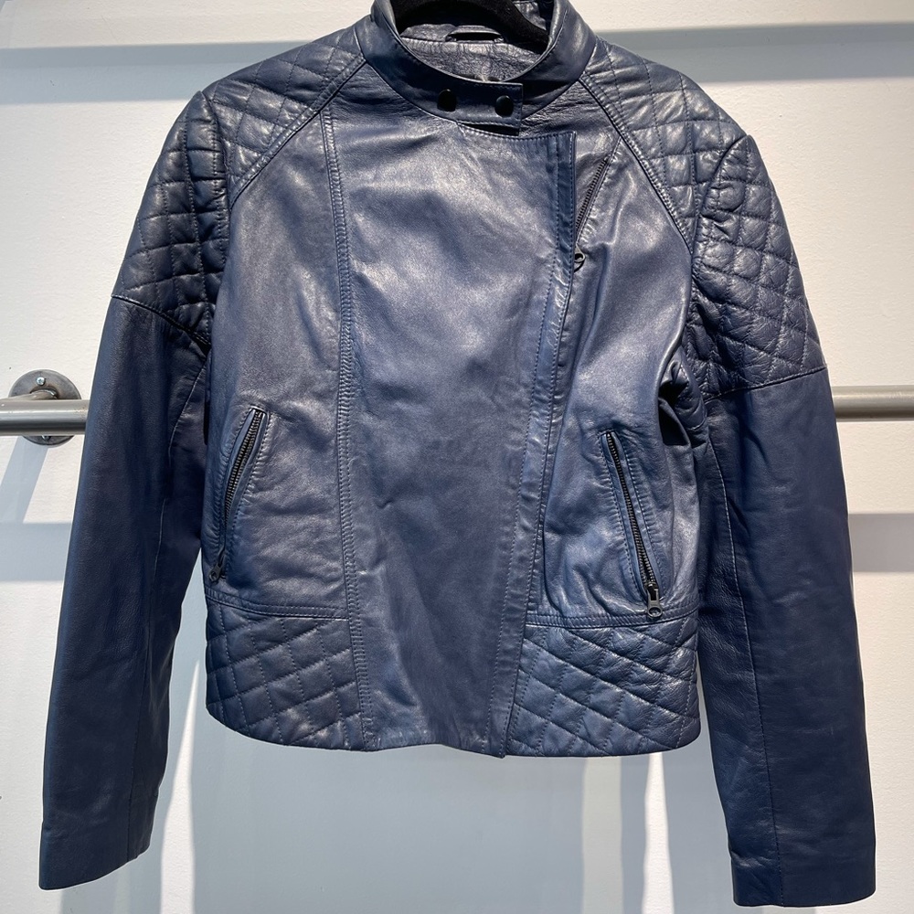Leather authentic biker jacket